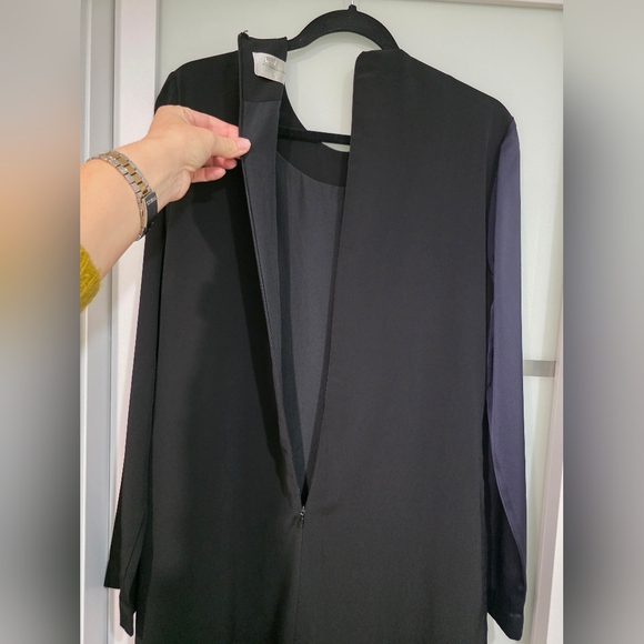 Victoria Victoria Beckham Navy & Black Long Sleeve Draped Wrap Dress - Picture 15 of 16